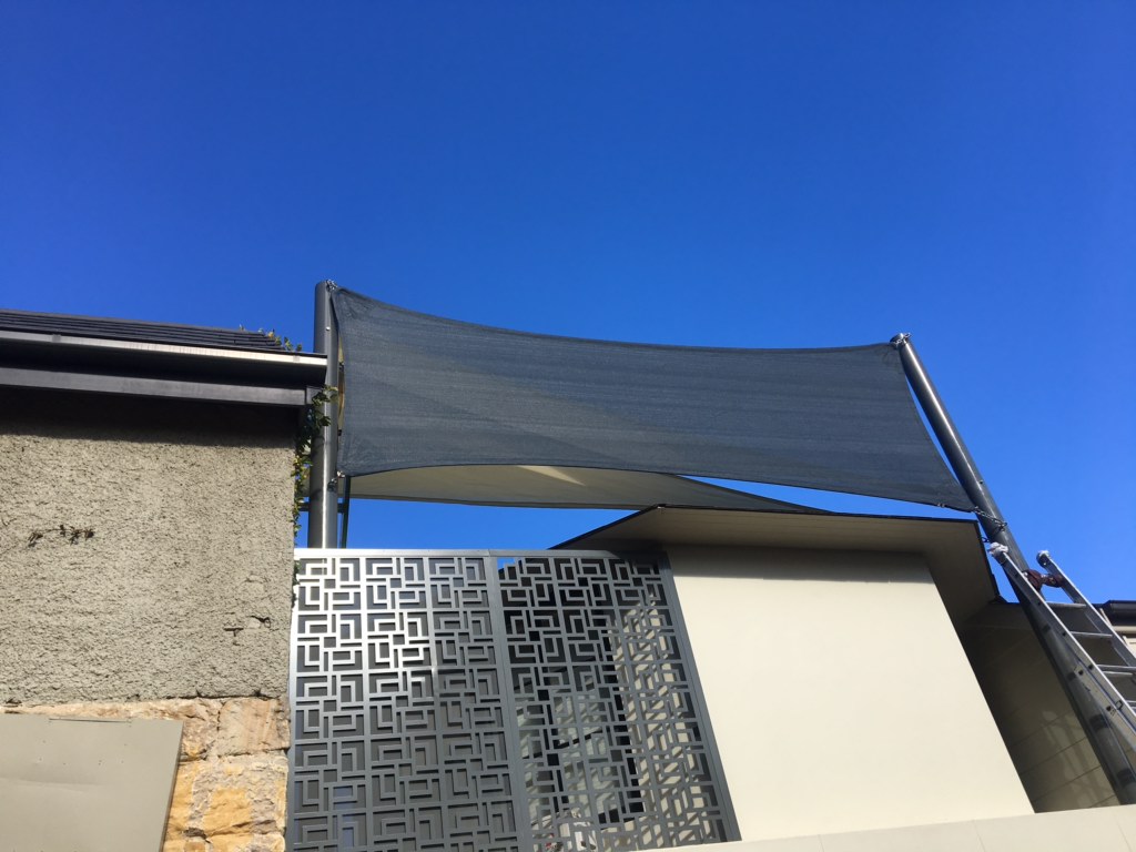 Shade cloth fence panel